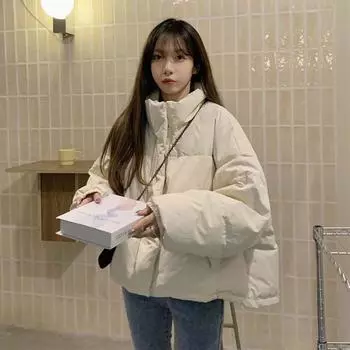 Набитая вручную хлопковая подкладка, женская зимняя корейская версия, свободная студенческая одежда, короткая хлопковая подкладка S Suggestions - [80-50kg]