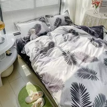 Набивной полиэстер 1 шт пододеяльник Растительный кашемировый пододеяльник Приятный для кожи и удобный постельное белье для двойного использования Студенческий общий 150x200cm 1pcs