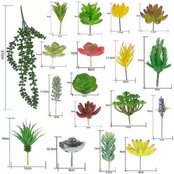 Набор0873 Имитация набора суккулентов Смешанный с домашним бонсаем Украшение торгового центра Реквизит для съемки