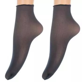 Набор-2 Очень прочные короткие носки, вырезанные лазером, ПРОЗРАЧНЫЕ женские. TU синий