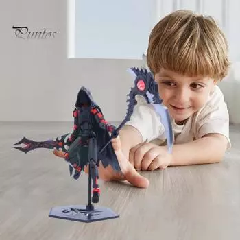 Набор 3D-печатных фигурок, многошарнирная подвижная фигурка в плаще со смертью, украшение для рабочего стола с аксессуарами для самостоятельной сборки для детей, любителей игр чёрный/серебряный