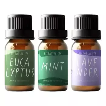 Набор эфирных масел: Эвкалипт, Мята, Лаванда (3 шт), Essential Oils: Eucalyptus, Mint, Lavender Set of 3, Essentialista