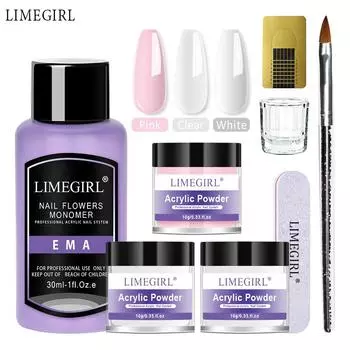 Набор акриловой пудры для ногтей, кристаллический акриловый жидкий инструмент для украшения ногтей, маникюрный инструмент