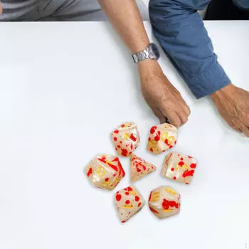 Набор акриловых кубиков из 7 предметов, легкие игры для вечеринок для настольных игр White Red