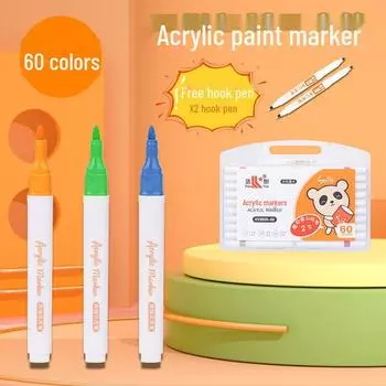 Набор акриловых маркеров: Водонепроницаемые, прочные, гладкие художественные ручки для граффити, поделок, обуви и акварельной живописи.