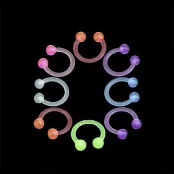 Акриловые светящийся в темноте псевдо пирсинг (для уха носа или губы) 10Pcs