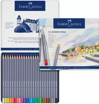 Набор акварельных карандашей Goldfaber Aqua 24 цвета банка 114624 Faber-Castell