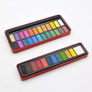 Набор акварельных красок - 12 и 24 чистых цвета для живописи, искусства, гуаши, ручной росписи и граффити. 12 colors красный