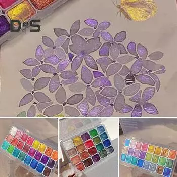 Набор акварельных красок 20/24 цветов, бесшовное смешивание, высокая прозрачность, тонкое распределение пигмента, натуральная смола, портативная палитра A