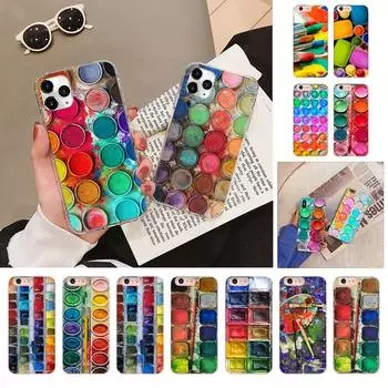 Набор акварельных красок, чехол для телефона с палитрой красок для iPhone 13 12 Pro Max X XS MAX 6s 78 Plus, чехол-бампер для SE 2020, чехол Funda Shell iphone 6 6s