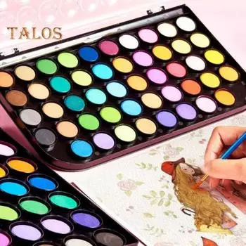 Набор акварельных красок в коробке для детей 12 цветов/48 цветов акварельные краски с кисточками бумажная портативная акварельная палитра для начинающих 12 colours