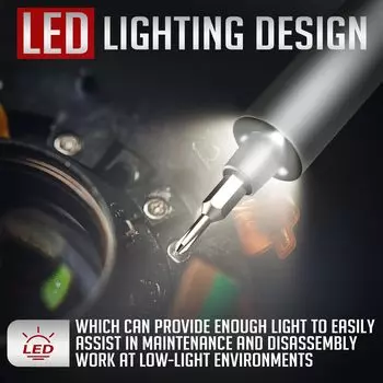 Набор электрических отверток 75 в 1, беспроводной магнитный ящик для инструментов для ремонта со светодиодной подсветкой для ПК, iPhone, камер, часов, очков