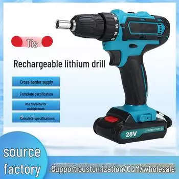 Набор электроинструментов с литиевой аккумуляторной дрелью и отверткой 28 В