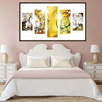 Набор алмазных картин «Белый цветок», достаточное количество, искусство вышивки крестом