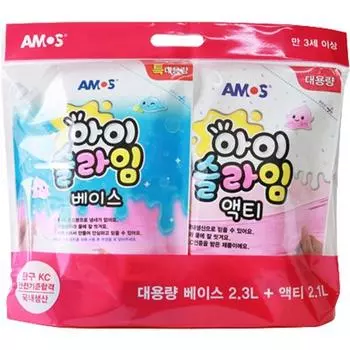 Набор Amos Islime Acty 2,1л + Base 2,3л, прозрачный, 1 комплект, Корейские игрушки