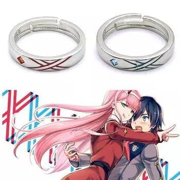 Набор аниме DARLING in the FRANXX, кольцо для косплея 02 Zero Two, металлические регулируемые кольца, ювелирные изделия, аксессуары, подарок resizable