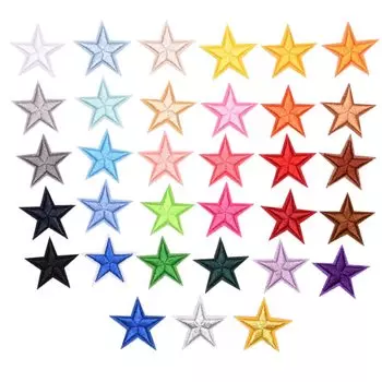 Набор аппликаций в виде звезд heizi из 66 штук для мальчиков и девочек, симпатичные детали One Point в 33 штуках, приклеиваемые термоклеем (66 цветов)