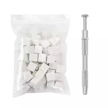 Набор аппликаторов для румян для нейл-арта с 50 мягкими губками для смешивания градиентов, инструмент для захвата, штамп для маникюра белый