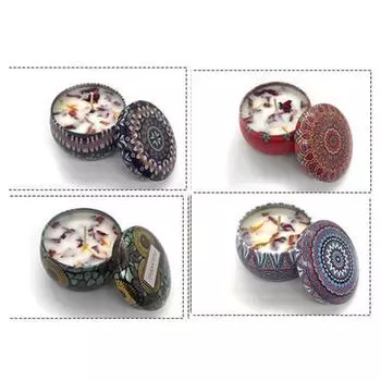 Набор ароматических свечей с ароматами розы, лаванды, лимона и какао. Портативная ароматерапевтическая свеча для