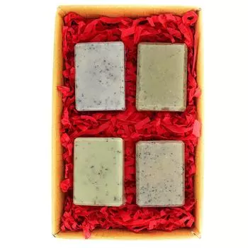 Набор аюрведического женского мыла Esidhor, натуральное аюрведическое эфирное масло и органические травы Савон, комбинированный подарок - VCO, базилик, сосна, апельсин 4 x 75g Set