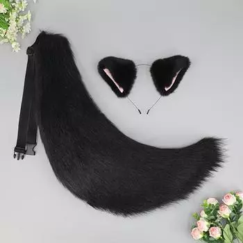 Набор аксессуаров для косплея Fox, включая плюшевую повязку на голову с имитацией лисьих ушей и хвоста