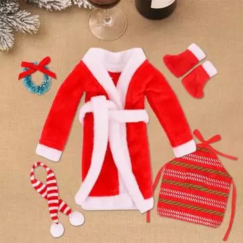 Набор аксессуаров для куклы «Рождественский эльф» 10/11/12 предметов, комплект для переодевания рождественской куклы, тканевый гамак, фартук, поварской колпак, рождественский венок для кукол D