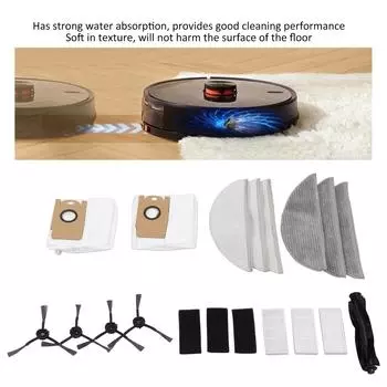 Набор аксессуаров для подметального робота, эффективная уборка, сильное поглощение воды, высокопрочный пылесос, запасная часть