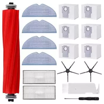 Набор аксессуаров для Roborock S7 Pro Ultra/S7 MaxV Ultra, 6 мешков для пыли, основная роликовая щетка Аксессуары для робота-пылесоса CHINA
