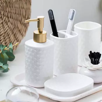 Набор аксессуаров для ванной комнаты, бутылка для стойки, прочный отель 5 Pieces