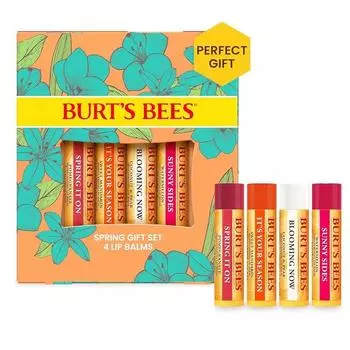 Набор бальзамов для губ Burt s Bees Stocking Stuffer Just Picked с эффектом граната, арбуза, сладкого мандарина, кокоса и груши. Натуральное средство для губ