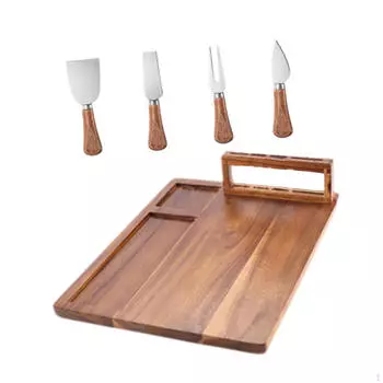 Набор бамбуковых досок для сыра и ножей для новоселья