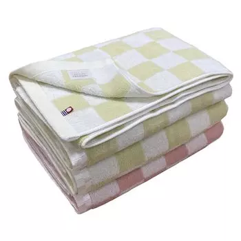 Набор банных полотенец Imabari Towel из 1 2 пастельных клетчатых полотенец, пушистые 3, розовый, зеленый, цвета, узор, 65x120 см, Япония, 100% хлопок, впитывающие,