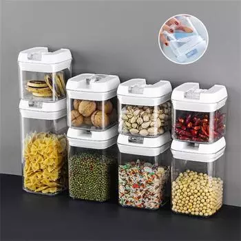 Набор банок для специй, емкость для чая, герметичная банка, прочная, герметичная, универсальная, экономящая место, холодильник, контейнеры для хранения, кухонные принадлежности