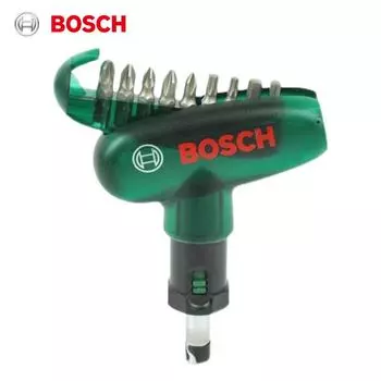 Набор бит Bosch Screwdriver Bits 9+1 с храповым механизмом, совместимый с электрическими дрелями и отвертками
