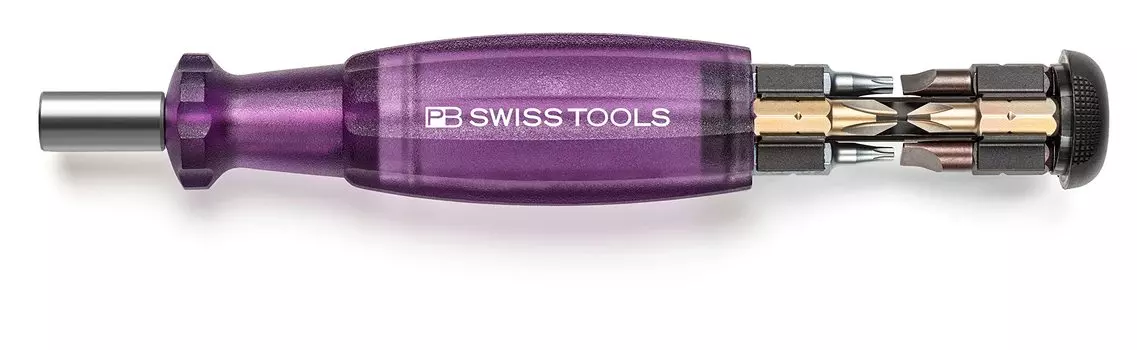 Набор бит-отверток PB SWISS TOOLS Multicraft C6 из 8 сменных отверток Insider Purple 6464.PURPLE