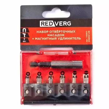 Набор бит Redverg 7шт Ph Pz Sl 720631