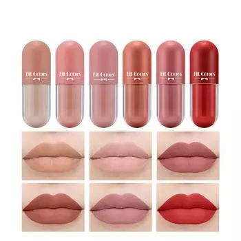 Набор блесков для губ в капсулах, 3 цвета, матовый бархат с антипригарным покрытием, набор жидких помад, подарочная коробка для губной помады 2ML*3PCS