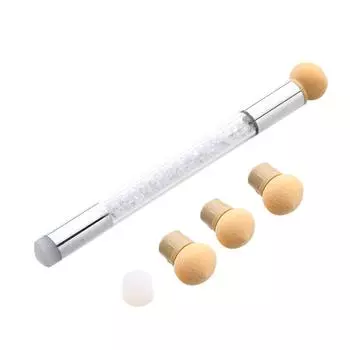 Набор блесток, кисть для нанесения градиента + 6 спонжей One size белый