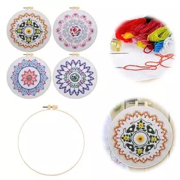 Набор Blumen-Baumwoll-gestempeltes DIY-Stick-Kreuzstich-Set mit Muster fr Anfnger 1