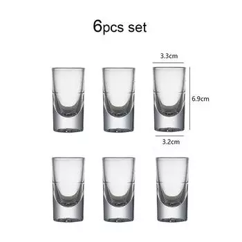 Набор бокалов для вина из 6 штук, 30 мл, прямая чашка, симпатичные маленькие чашки, толстые, кавайные, наборы для питья, алкогольные напитки 6pcs set