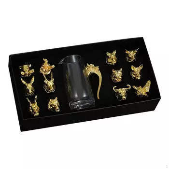 Набор бокалов для виски, бокал для вина в китайском стиле, золотой диспенсер для посуды для подарочного бара на новоселье