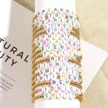 Набор браслетов дружбы в стиле Тейлора, регулируемые эластичные украшения ручной работы из бисера для концертов, подарков F