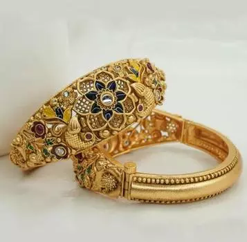 Набор браслетов из позолоченной меди Adjustable Size золотой