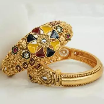 Набор браслетов из позолоченной меди Adjustable Size золотой