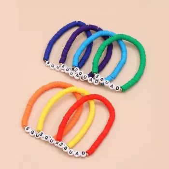 Набор браслетов Taylor, вдохновленный культовыми пластинками, регулируемый размер, ювелирные изделия ручной работы из полимерной глины для дружбы A