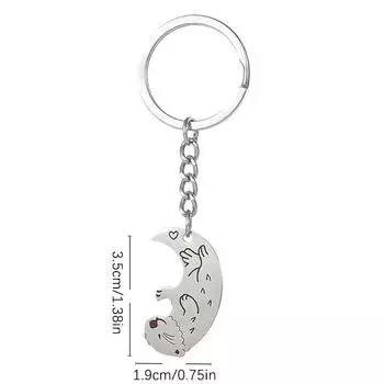 Набор брелоков для ключей в виде животных, автомобильный брелок в виде выдры, держатель для ключей из нержавеющей стали, подвеска для сумки, подарок для лучших подруг и пар