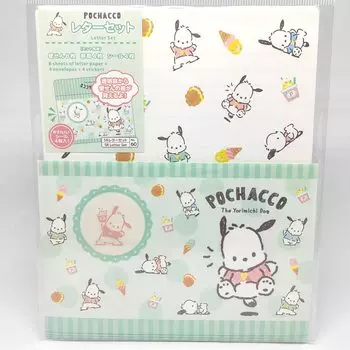 Набор букв Sanrio Pochaco Window Opening Letter Set штук 4 4 (8 канцелярских товаров, конверты, наклейки)