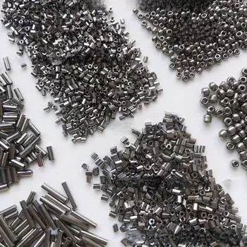 Набор бусин из серебристо-серого риса: Трубчатые, угловые, россыпные бусины для самодельных украшений и аксессуаров для одежды ручной работы. 3mm rice beads, 50g package