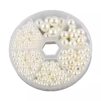 Набор бусин Samcos Resin Pearl Pearl из 700 круглых шариков без отверстий. Мелкие товары для рукоделия. Материалы для шитья. Украшения ручной работы.