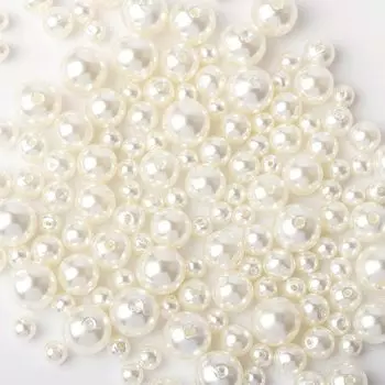 Набор бусин Samcos Resin Pearl Pearl, примерно 600 круглых бусин с ручным изготовлением своими руками, 4 размера, 600 отверстий для бусин, принадлежности, шитье,